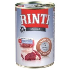 Rinti Sensible Puur 24 X 400 G -Hondenbenodigdheden Korting 13146 PLA Rinti Sensible 400g Lamm pur 1