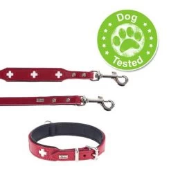 Hunter Set: Halsband Swiss + Hondenriem Swiss -Hondenbenodigdheden Korting 19229 190222 hunter set swiss rot dt 7
