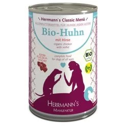 Herrmann's Menu Classic 6 X 400 G -Hondenbenodigdheden Korting 1 27069 h d2 bio huhn hirse 400g web 4