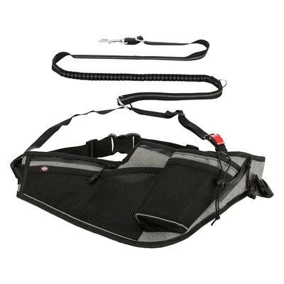 Trixie Jogginggordel Met Lijn - Grijs/zwart 4 Trixie Jogginggordel Met Lijn - Grijs/zwart - Afbeelding 2