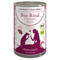 Herrmann's Menu Classic 6 X 400 G -Hondenbenodigdheden Korting 27070 pla h d6 bio rind buchweizen 400g web 7