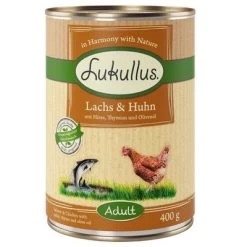 Lukullus Zalm & Kip Hondenvoer -Hondenbenodigdheden Korting 400g lachshuhn 1000x1000 1