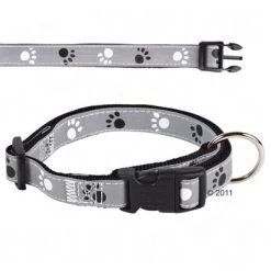 Trixie Set: Halsband Poten Zilver Reflect + Hondenlijn -Hondenbenodigdheden Korting 61765 halsbandpfoten 03 2011 2