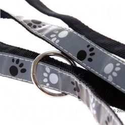 Trixie Set: Halsband Poten Zilver Reflect + Hondenlijn -Hondenbenodigdheden Korting 61857 trixie vleinepfoten3 1