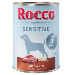 Voordeelpakket Rocco Sensitive 24 X 400 G -Hondenbenodigdheden Korting etikett rocco nf sensitive 400g lamm 1000x1000 0
