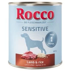 Voordeelpakket: Rocco Sensible 24 X 800 G -Hondenbenodigdheden Korting etikett rocco nf sensitive 800g lamm 1000x1000 4 1