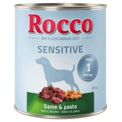 Voordeelpakket: Rocco Sensible 24 X 800 G -Hondenbenodigdheden Korting etikett rocco nf sensitive 800g wild 1000x1000 7 1