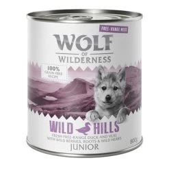 Wolf Of Wilderness Junior "Scharrelvlees" 6 X 800 G Hondenvoer -Hondenbenodigdheden Korting wow freerange junior wildhills 800g 1000x1000 1 7