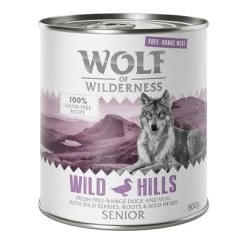 Voordeelpakket 12 X 800 G Wolf Of Wilderness Senior Scharrelvlees -Hondenbenodigdheden Korting wow freerange senior wildhills 800g 1000x1000 1